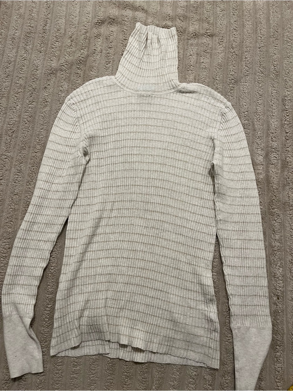 GAP Cream Ribbed Women's Turtleneck Sweater